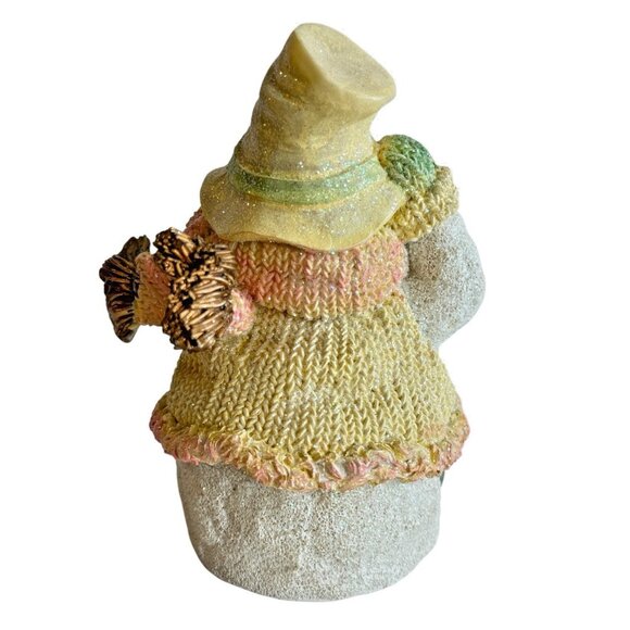 K's Collection Christmas Snowman Figurine Pastel Colors with Glitter Finish Vtg - Picture 3 of 9
